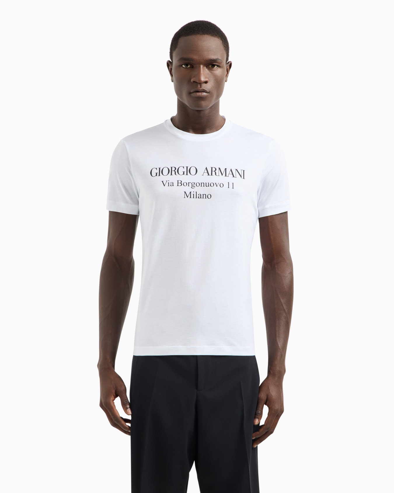 T-shirt girocollo Borgonuovo 11 in jersey di cotone Pima Slide 3