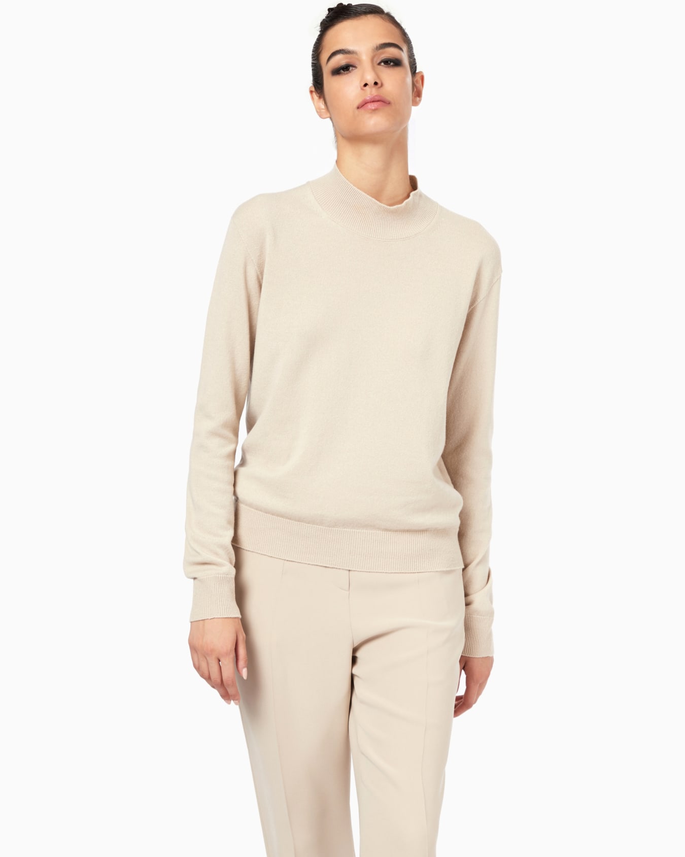 Pure cashmere roll neck sweater スライドする 1