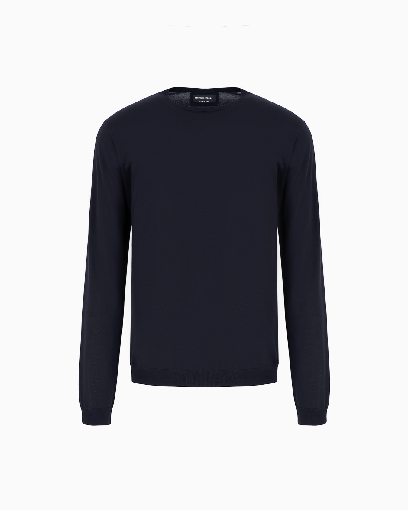 Long-sleeved, crew-neck jumper in silk and cotton Slide 0