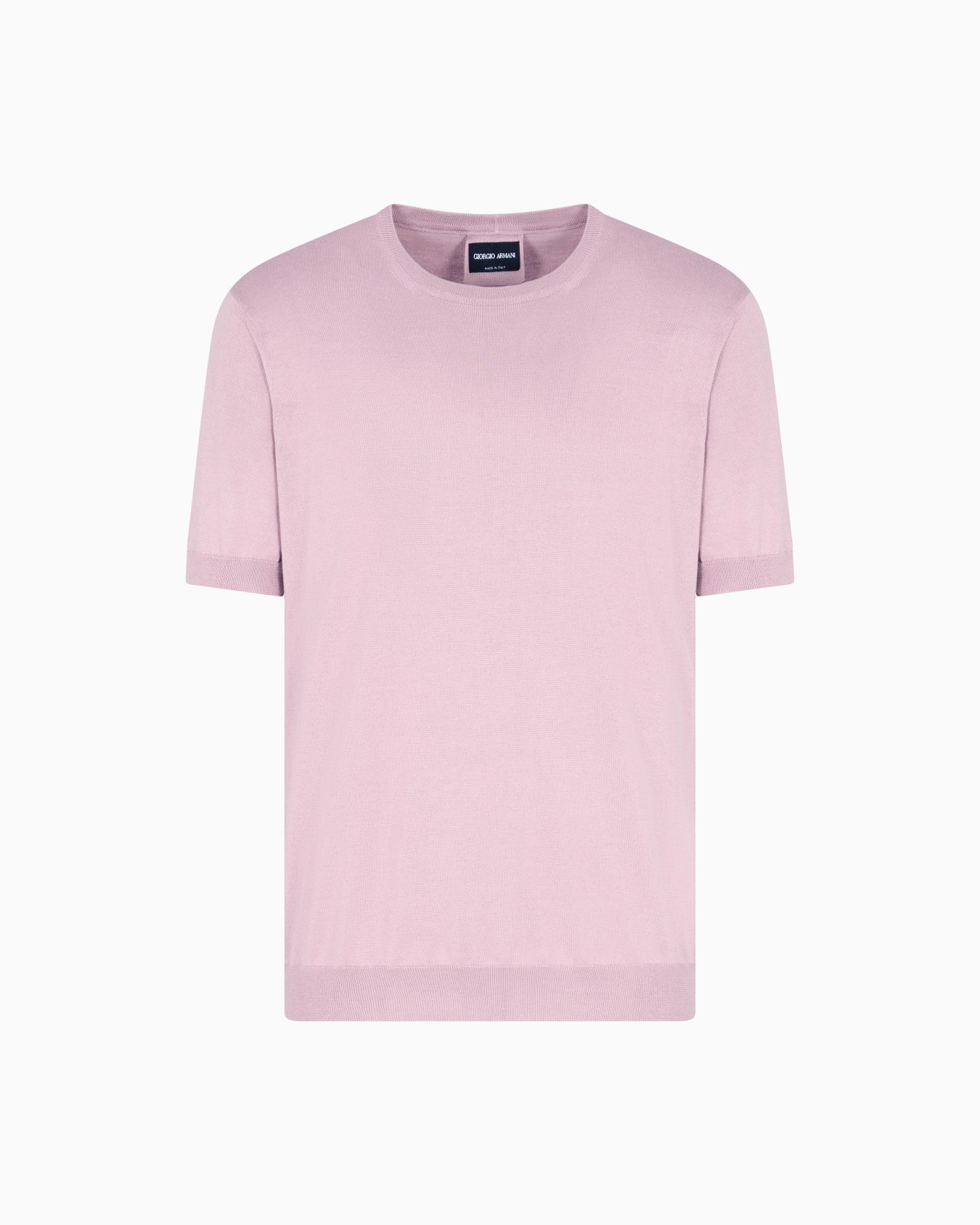 Short-sleeved, crew-neck jumper in silk and cotton Slide 0