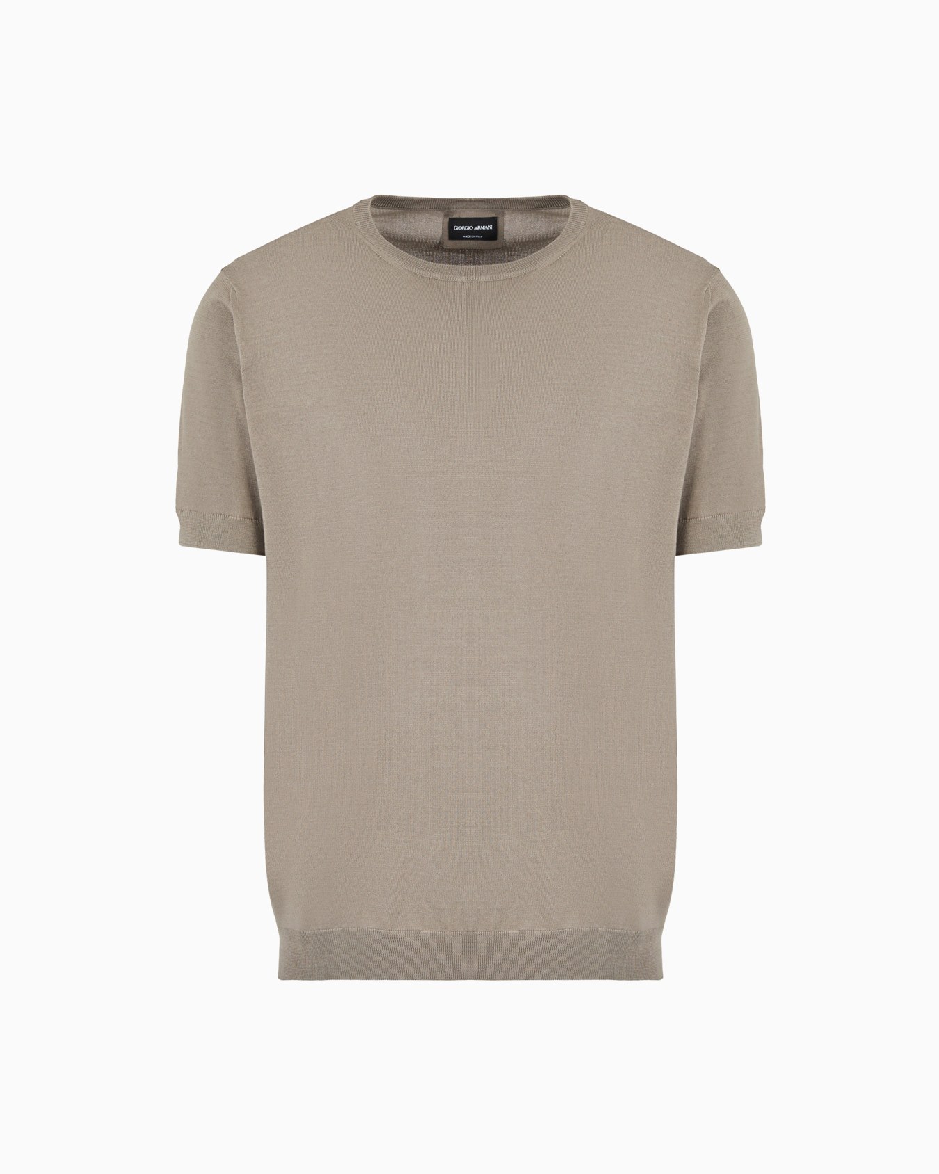 Short-sleeved, crew-neck jumper in silk and cotton Slide 0