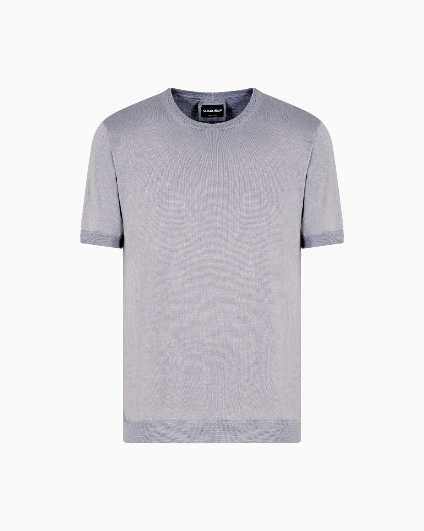 Short-sleeved, crew-neck jumper in silk and cotton Slide 0