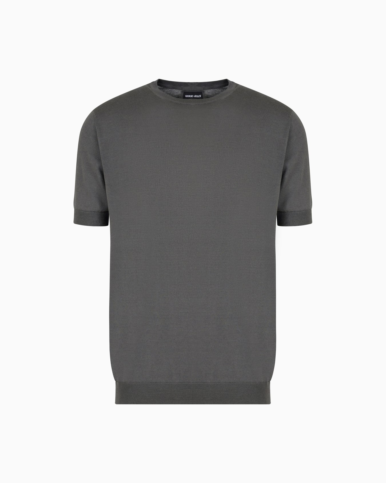 Short-sleeved, crew-neck jumper in silk and cotton Slide 0