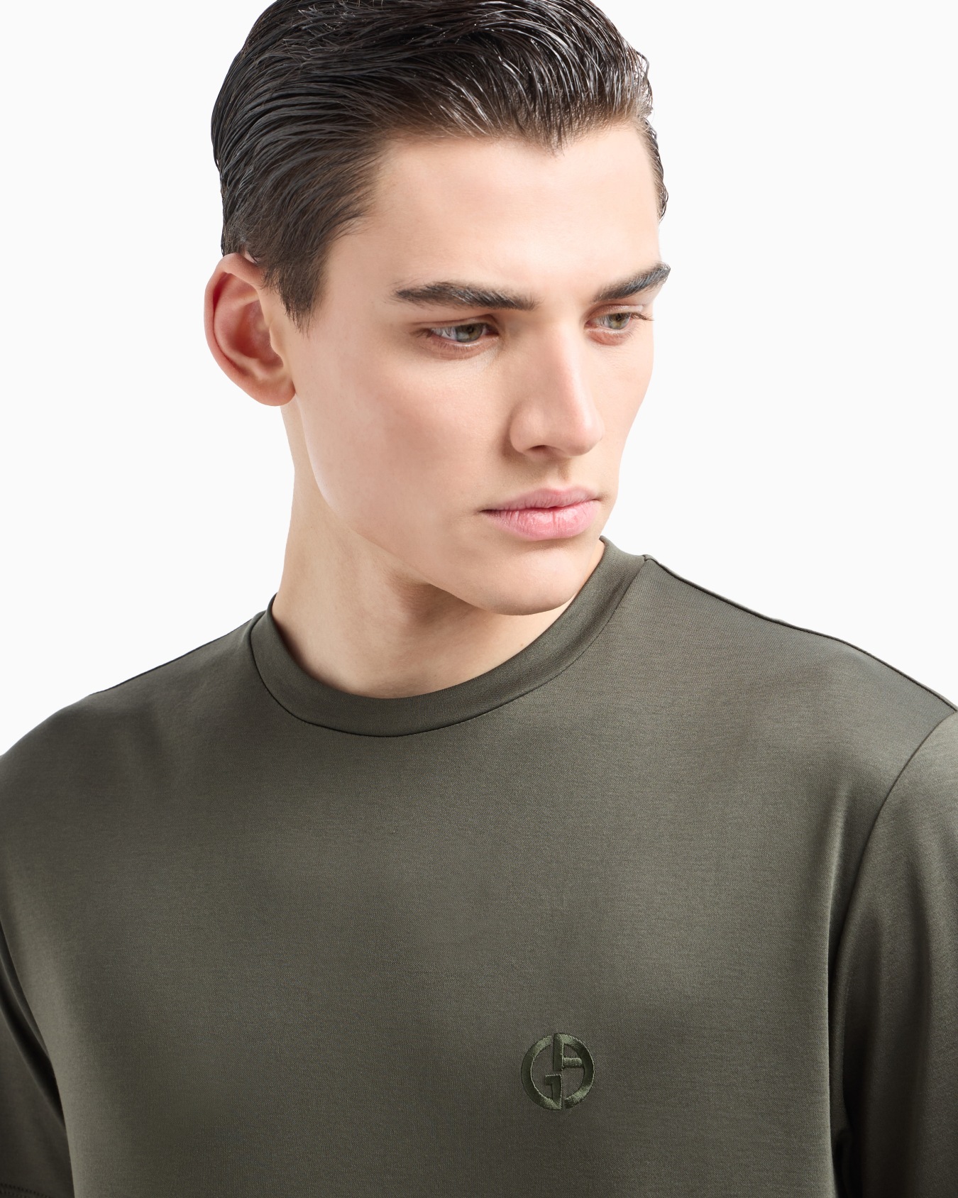 Cotton-interlock T-shirt with embroidered logo Slide 4