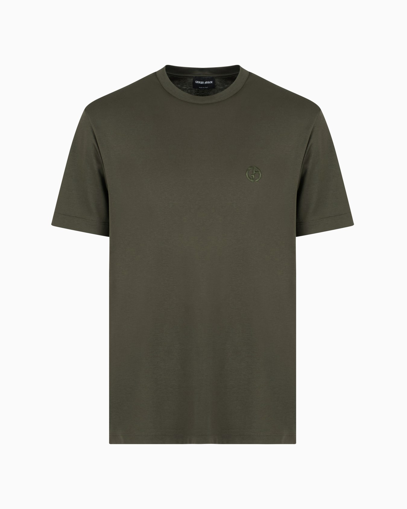 Cotton-interlock T-shirt with embroidered logo Slide 0