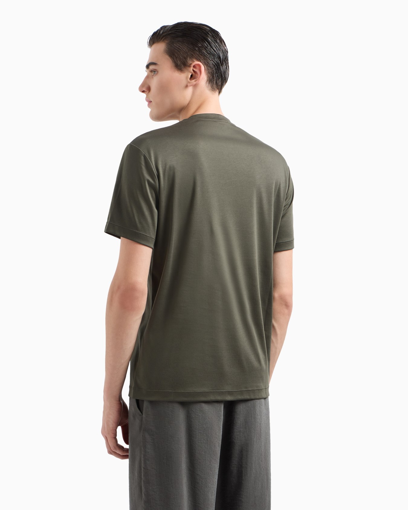 Cotton-interlock T-shirt with embroidered logo Slide 2