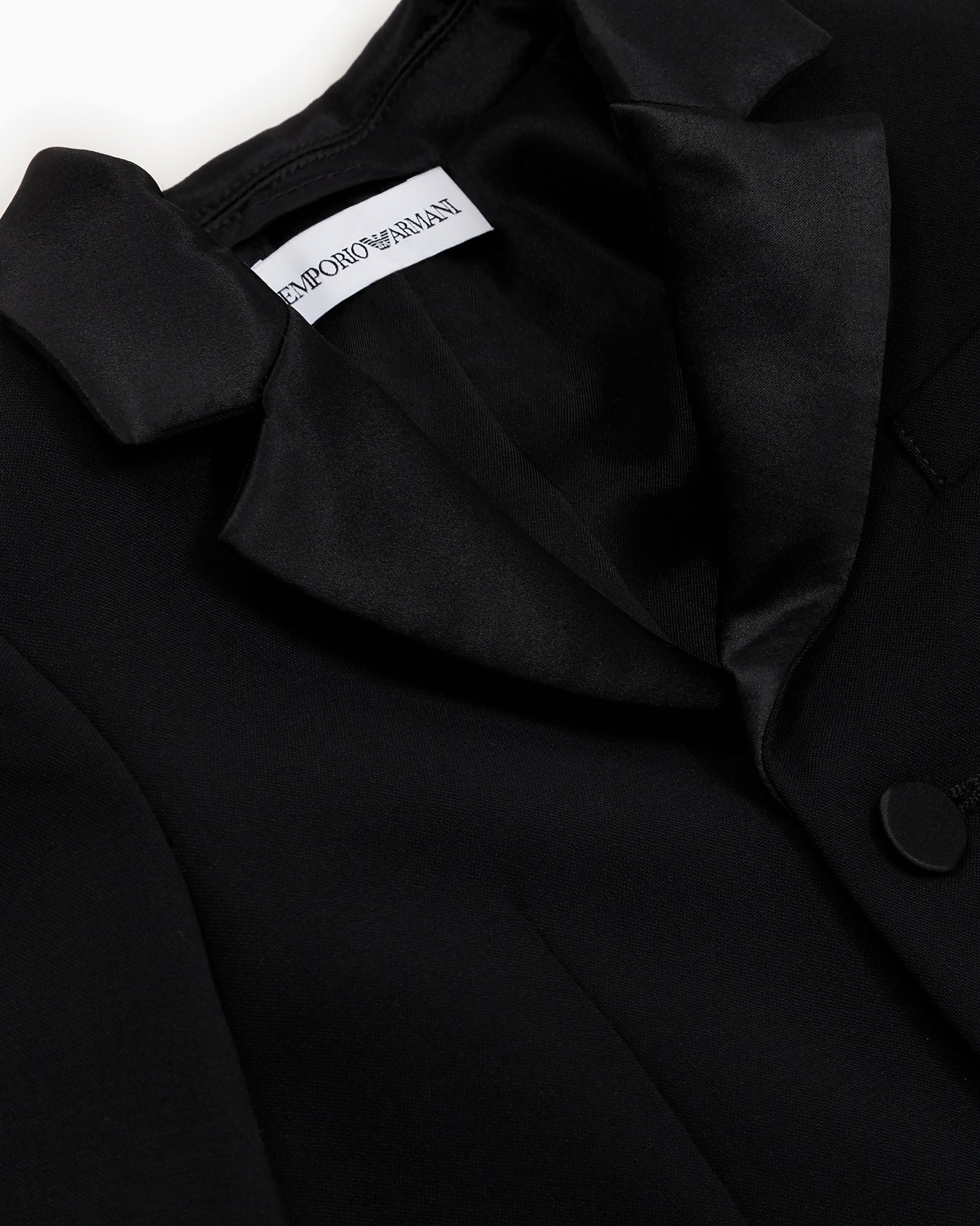 Veste à simple boutonnage en laine avec revers en satin Diapositive 3