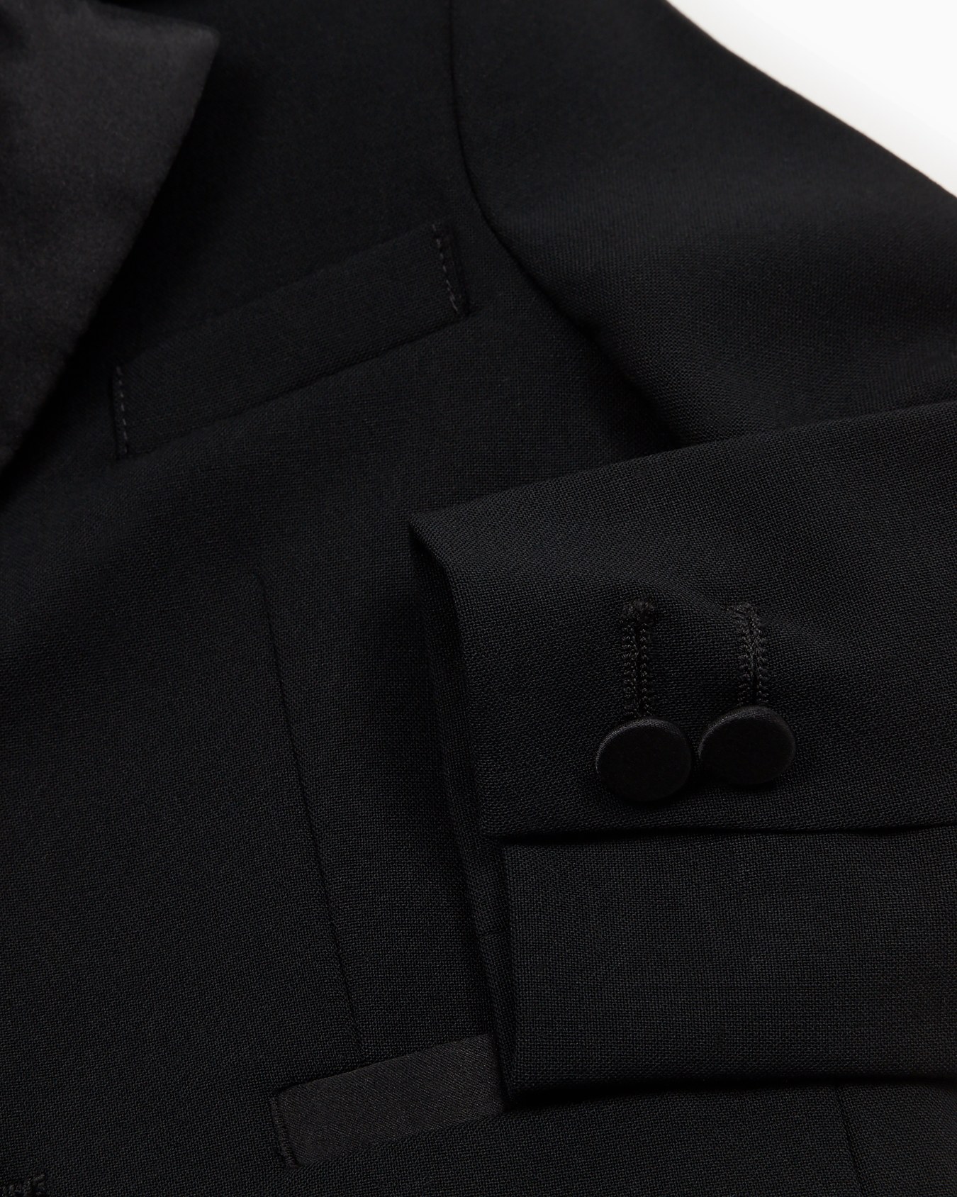 Veste à simple boutonnage en laine avec revers en satin Diapositive 1