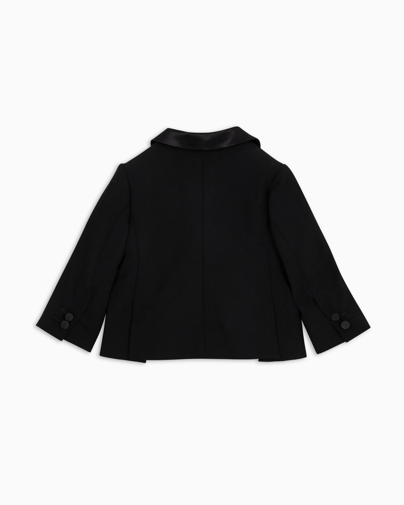 Veste à simple boutonnage en laine avec revers en satin Diapositive 2