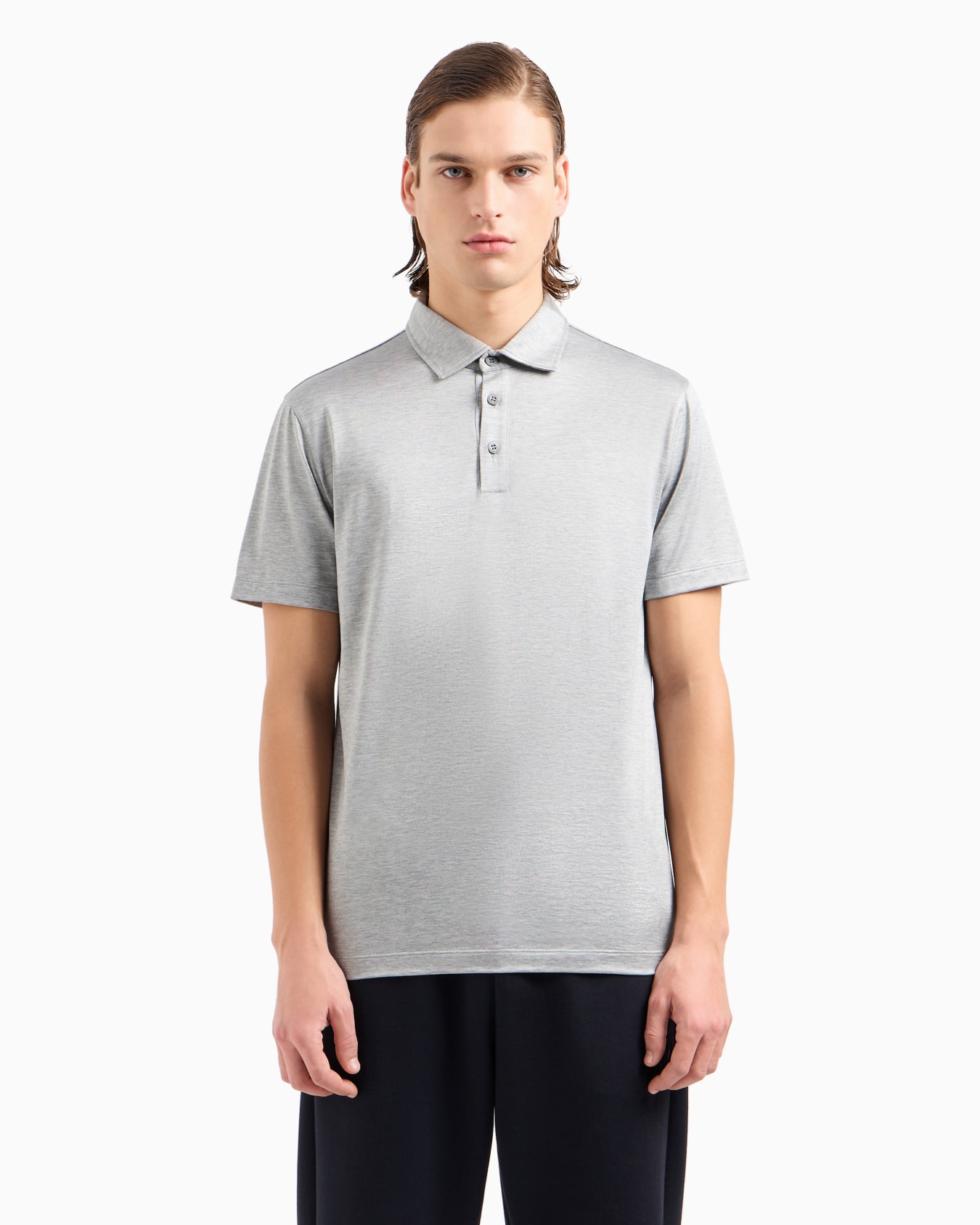 Silk and cotton-mélange jersey polo shirt Slide 1