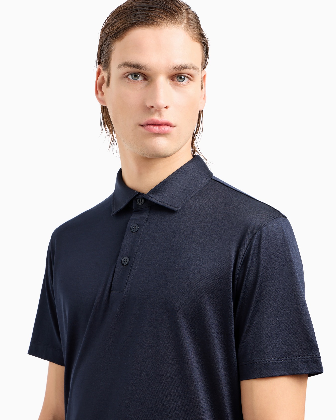 Silk and cotton-mélange jersey polo shirt Slide 4