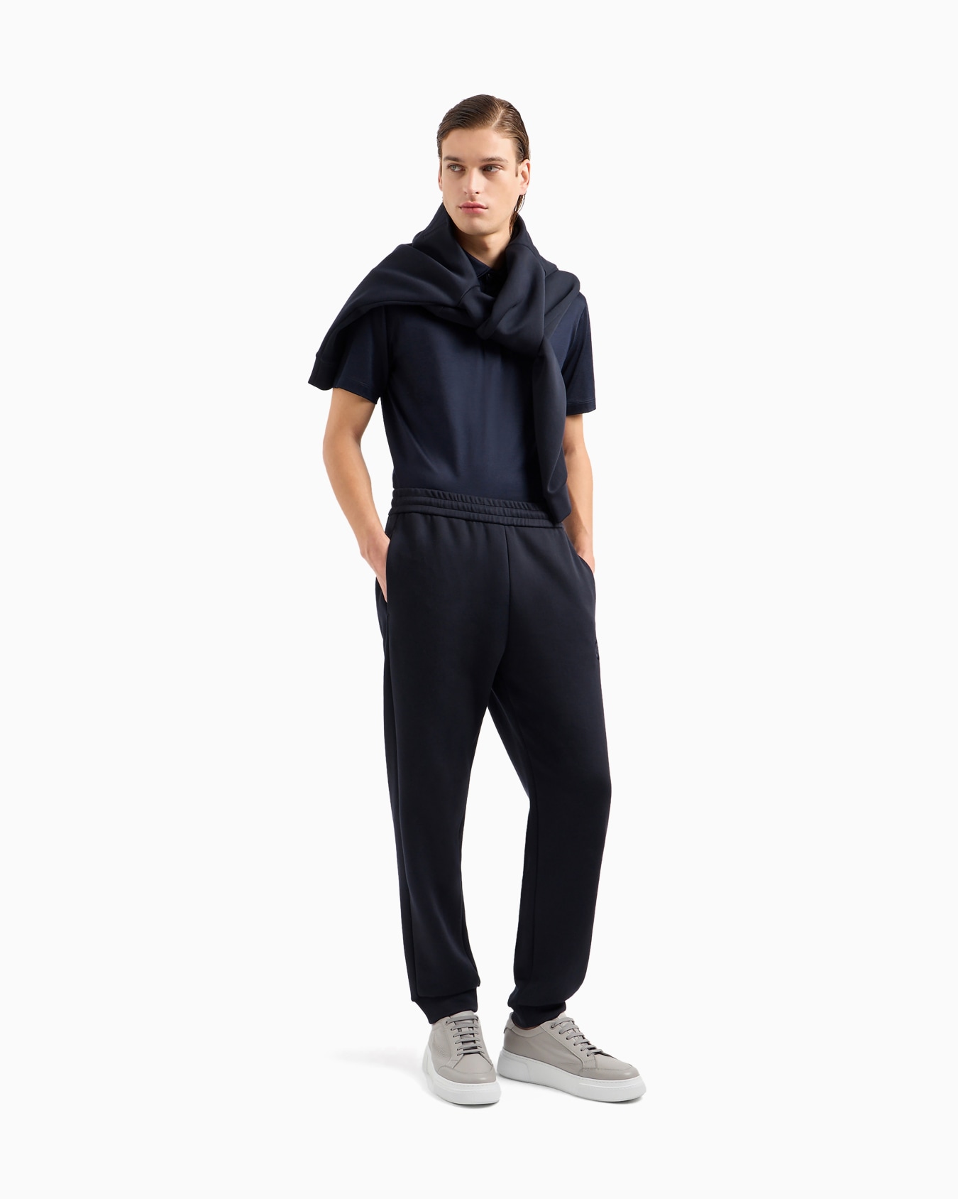 Silk and cotton-mélange jersey polo shirt Slide 1