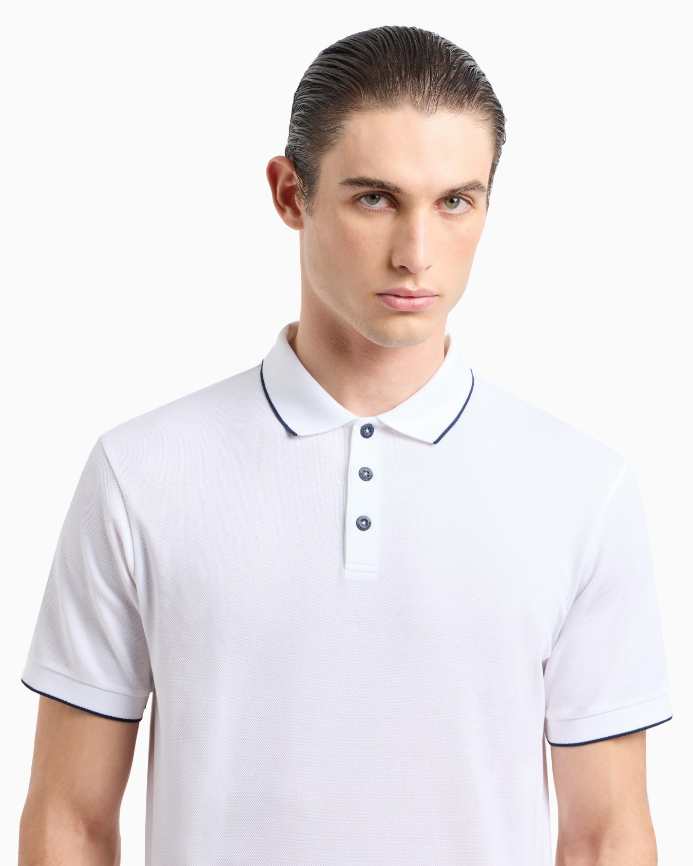 Piqué polo shirt in lisle cotton yarn Slide 4