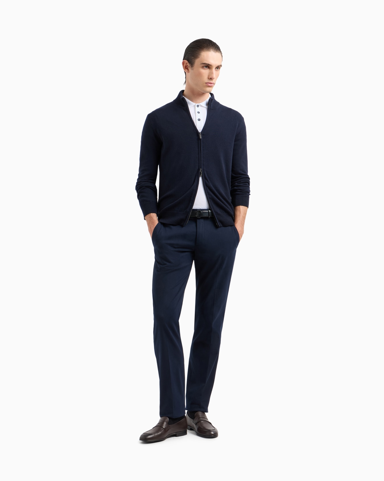 Piqué polo shirt in lisle cotton yarn Slide 1