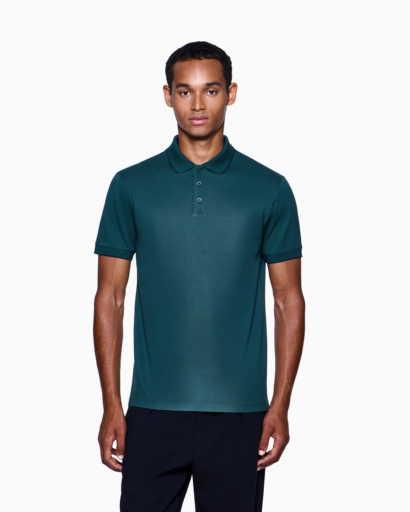 Piqué polo shirt in lisle cotton yarn Slide 3