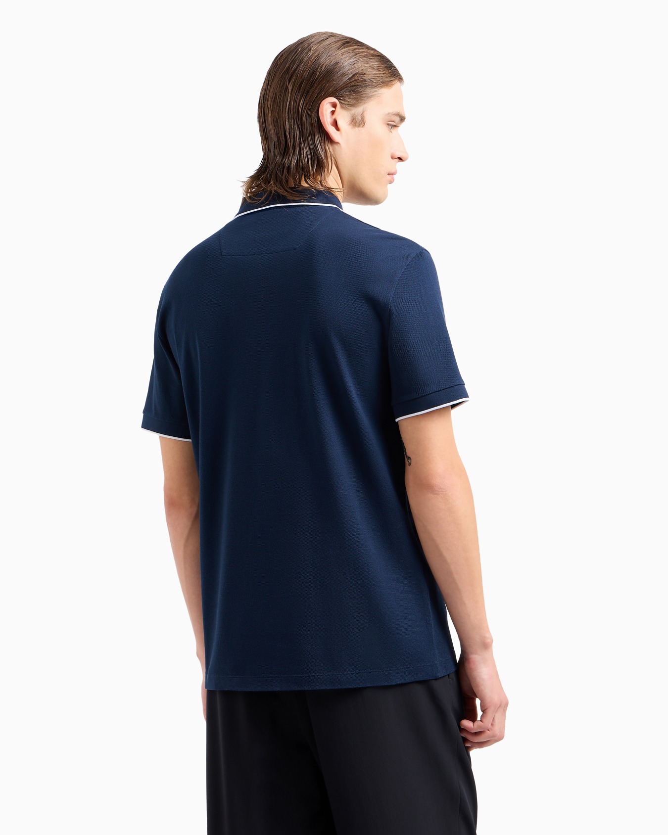 Piqué polo shirt in lisle cotton yarn Slide 2