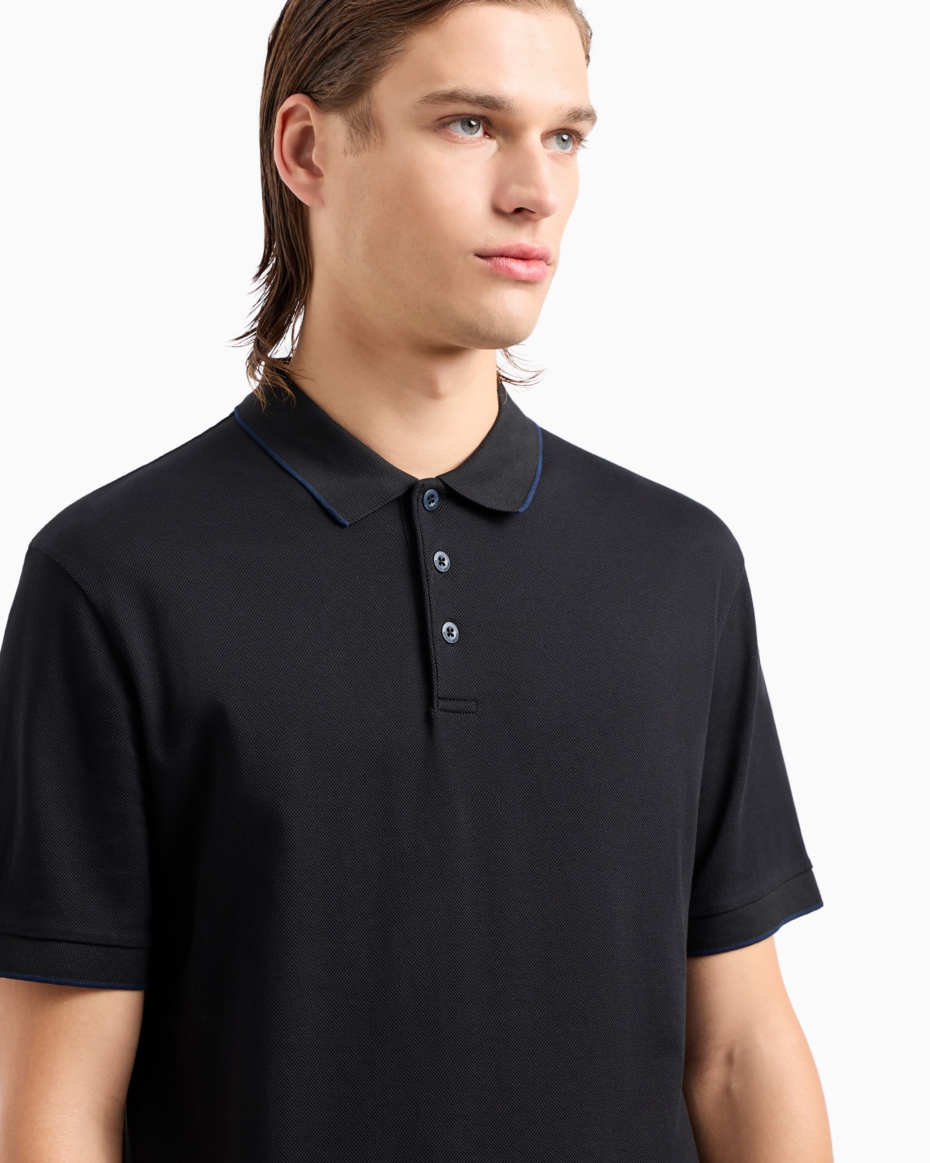 Piqué polo shirt in lisle cotton yarn Slide 4