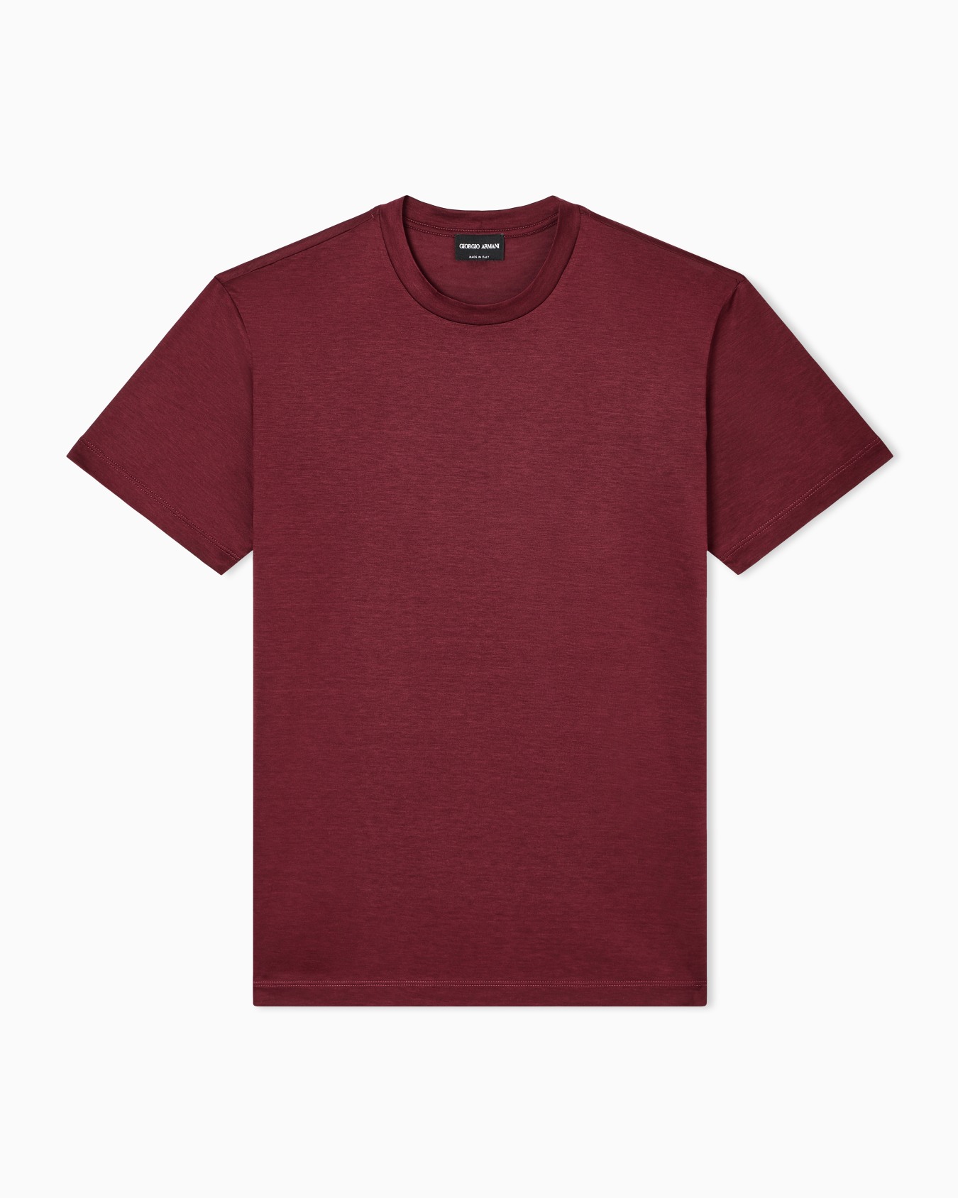 Plain-knit jersey T-shirt in a silk-and-cotton blend Slide 0