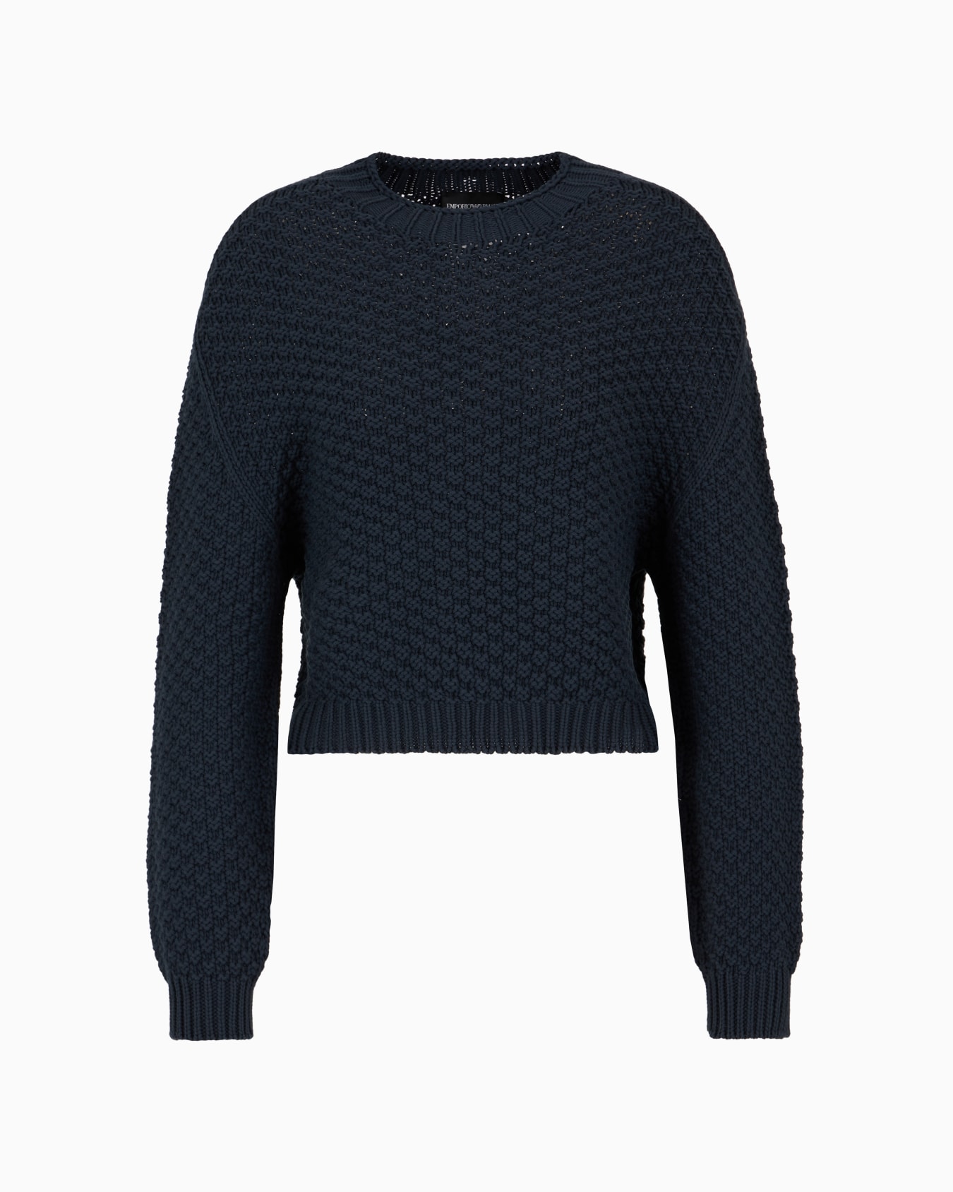 Seamless boxy-fit jumper with moss-stitch knit Slide 0