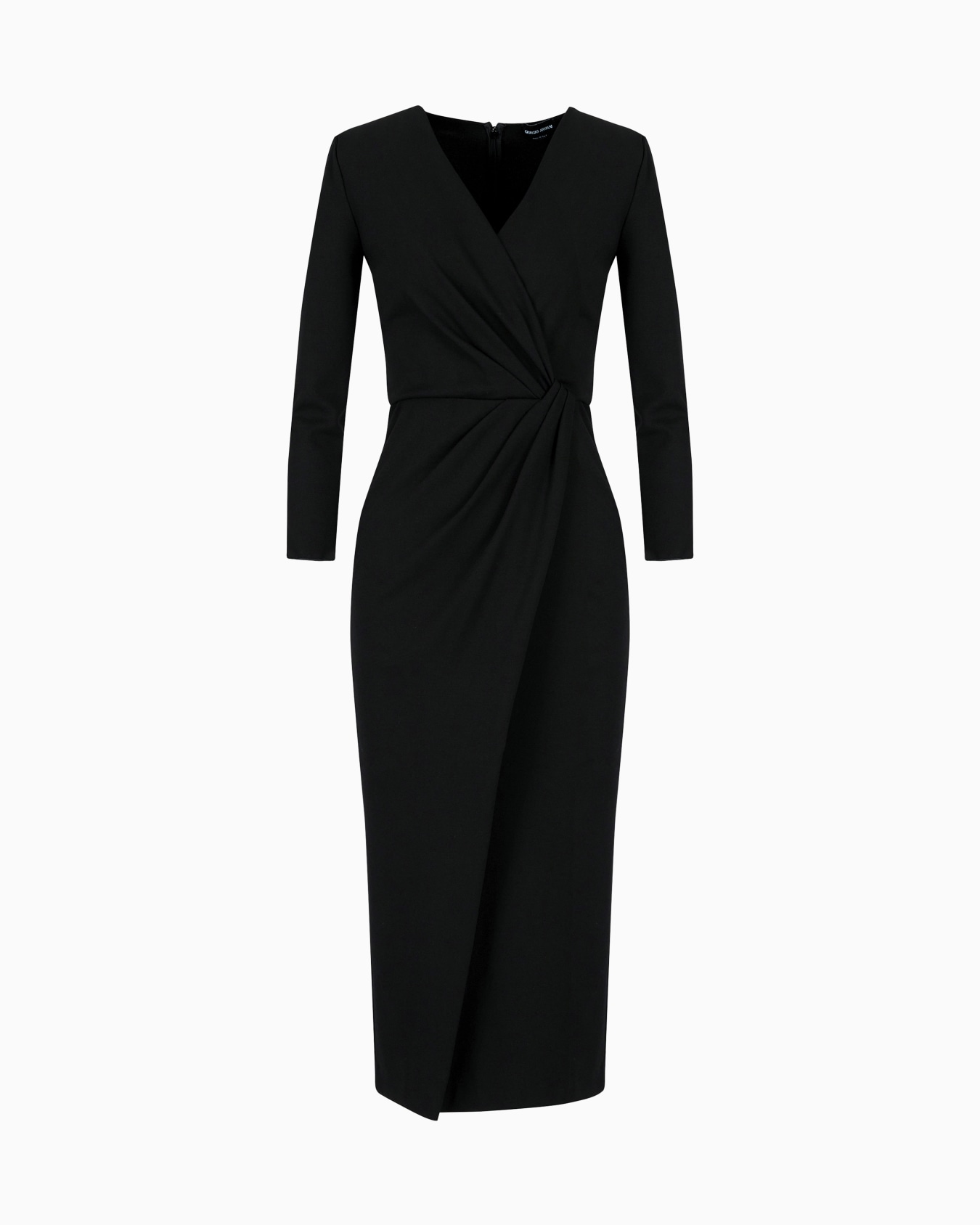 Viscose-blend Milano-stitch midi dress Slide 0