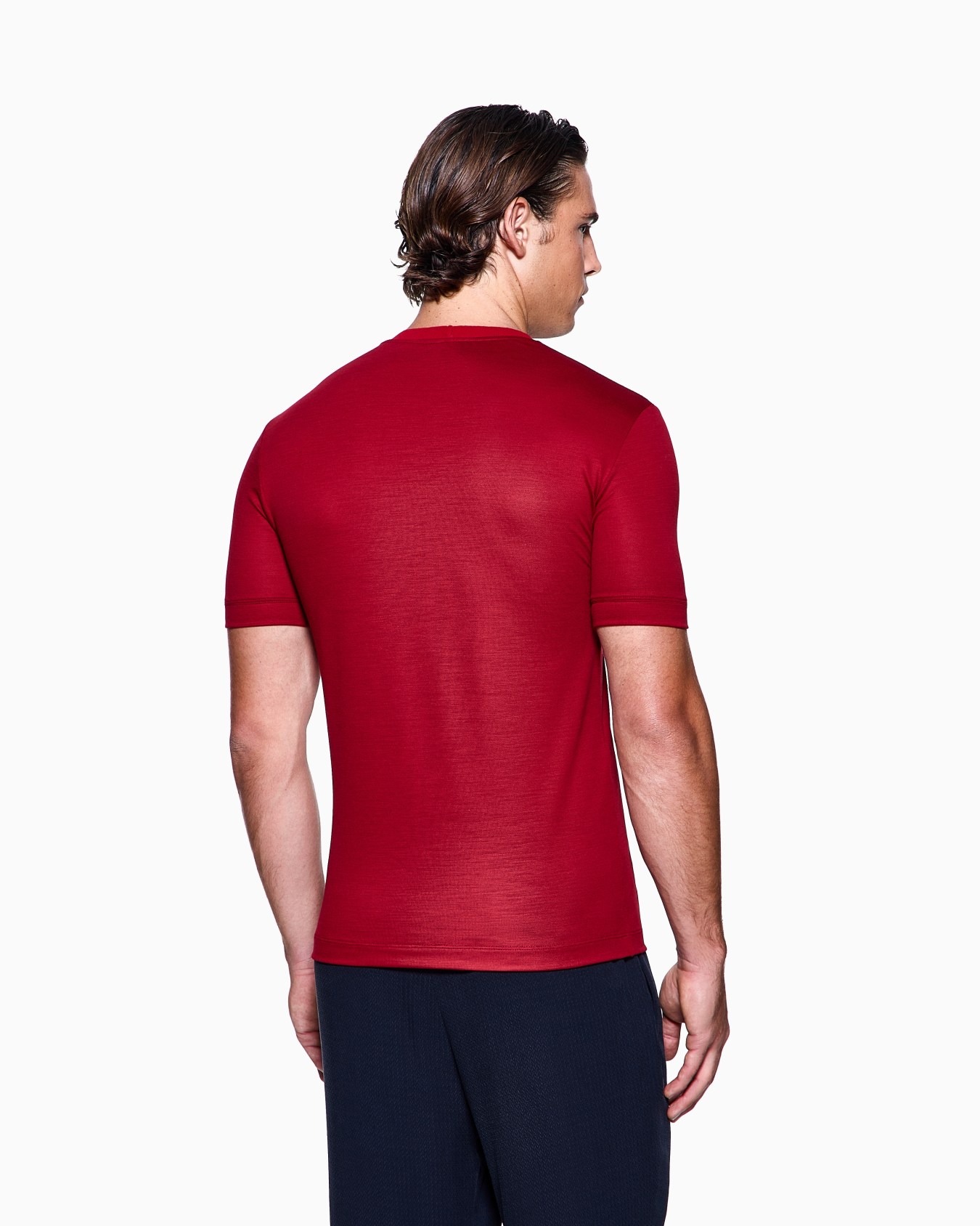 T-shirt en jersey rasé de soie et coton mélangés Diapositive 2