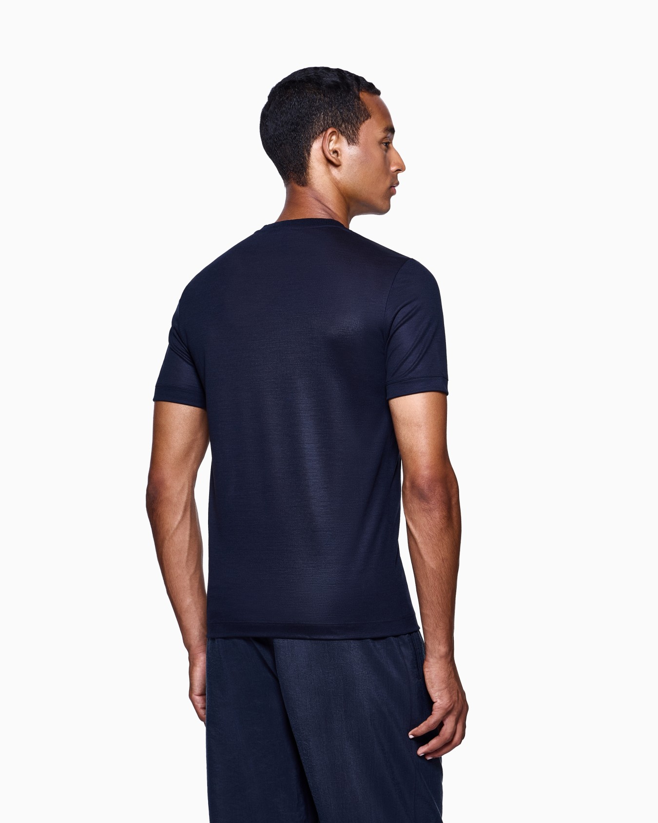 Plain-knit jersey T-shirt in a silk-and-cotton blend Slide 2