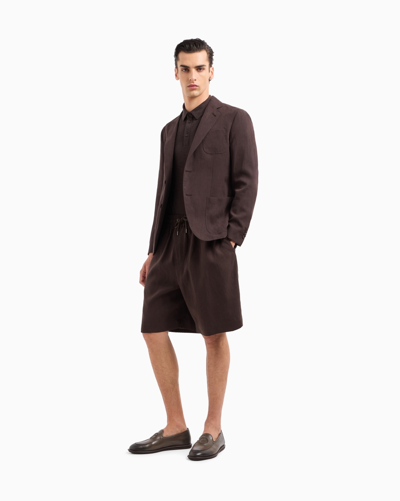 Flatfront-Bermudashorts aus reinem Leinen Folie 1
