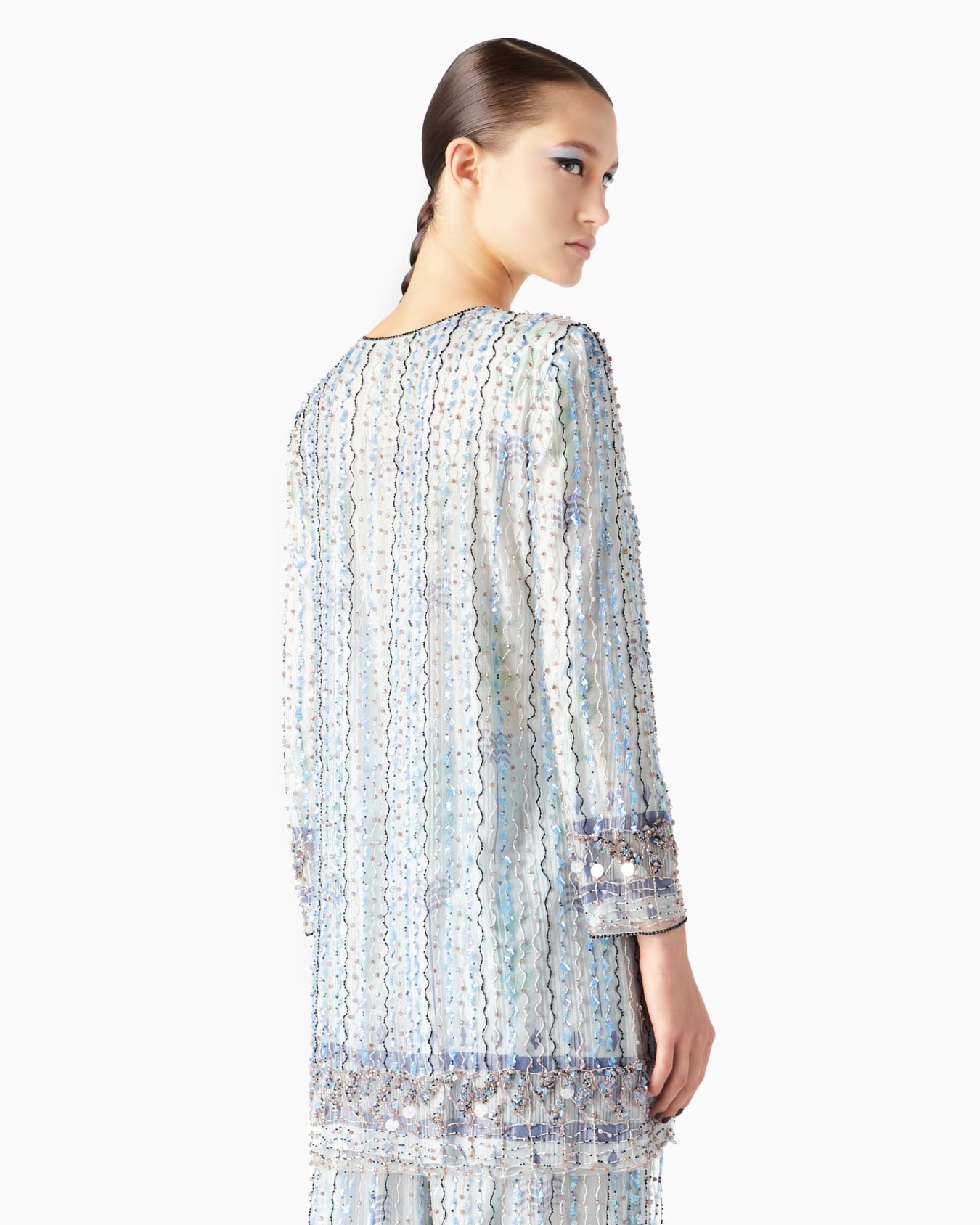 Chemise longue en tulle avec broderie Diapositive 2