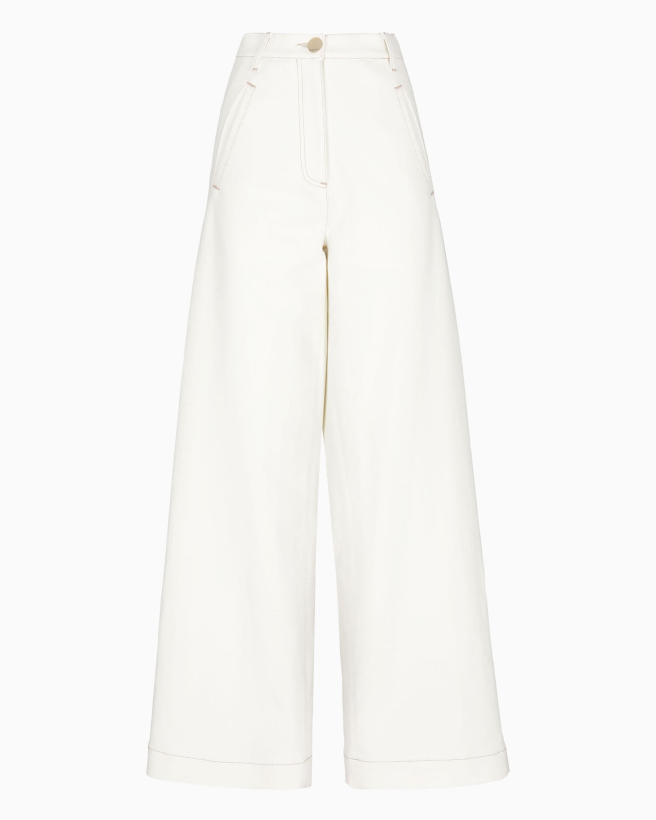 Pantalones anchos en denim de algodón elástico de la colección Denim Diapositiva 0