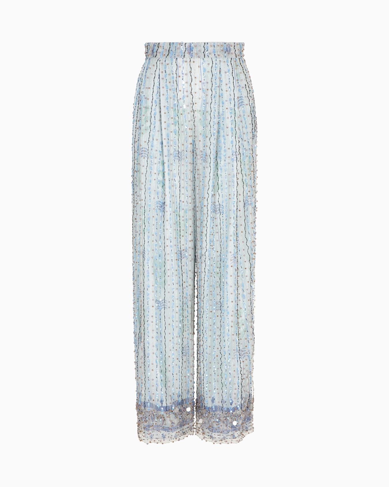Pantalon ample en tulle avec broderie Diapositive 0