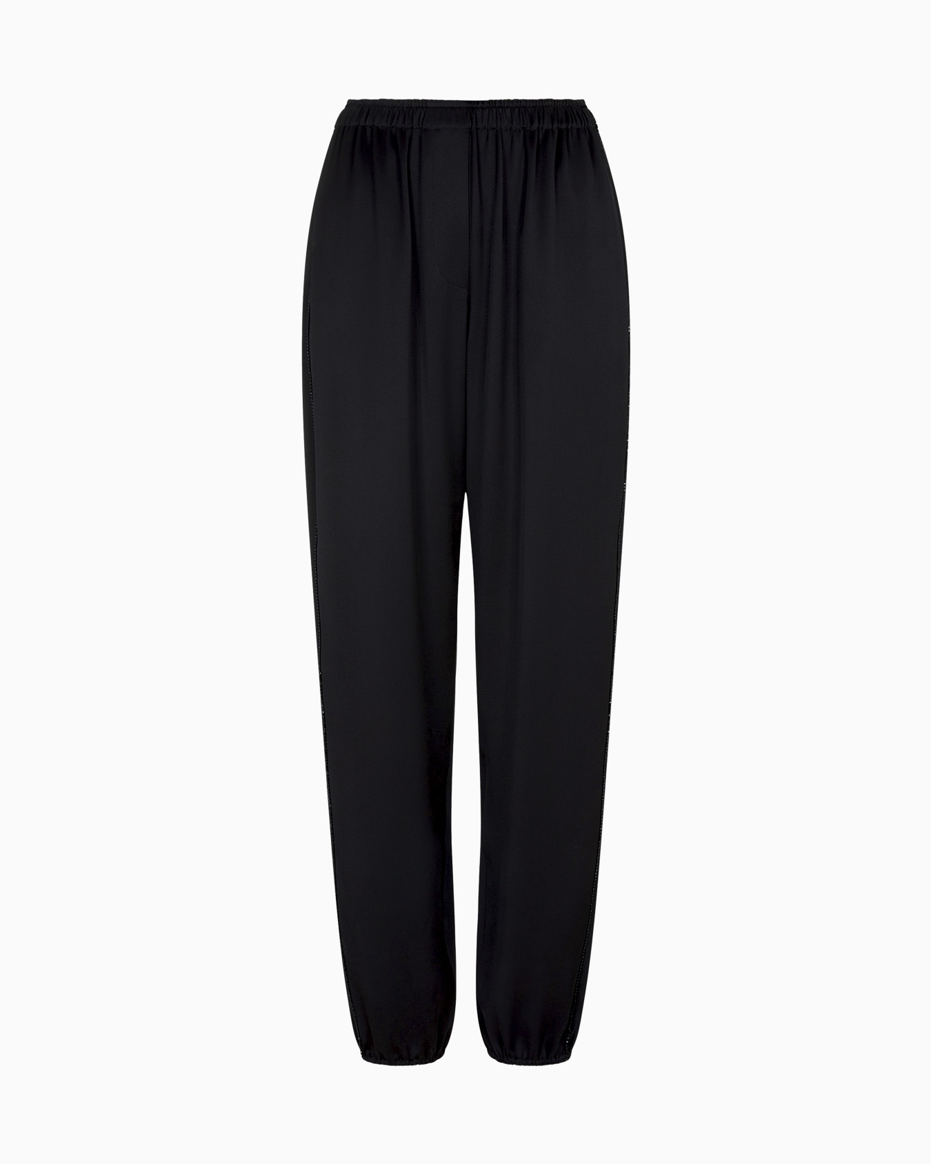 Gerade Seidenhose mit Kristallpaspeln Folie 0