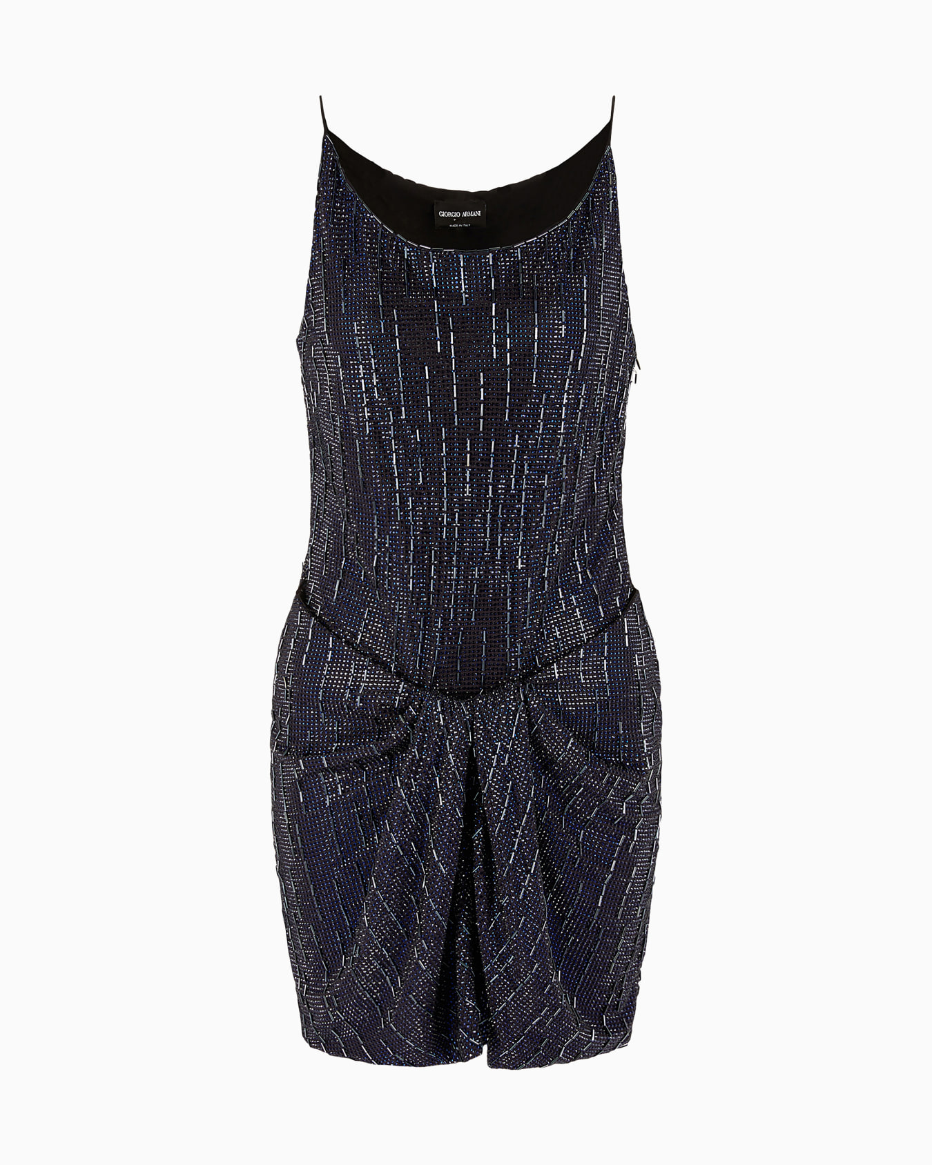 Short silk dress with crystal embroidery Slide 0