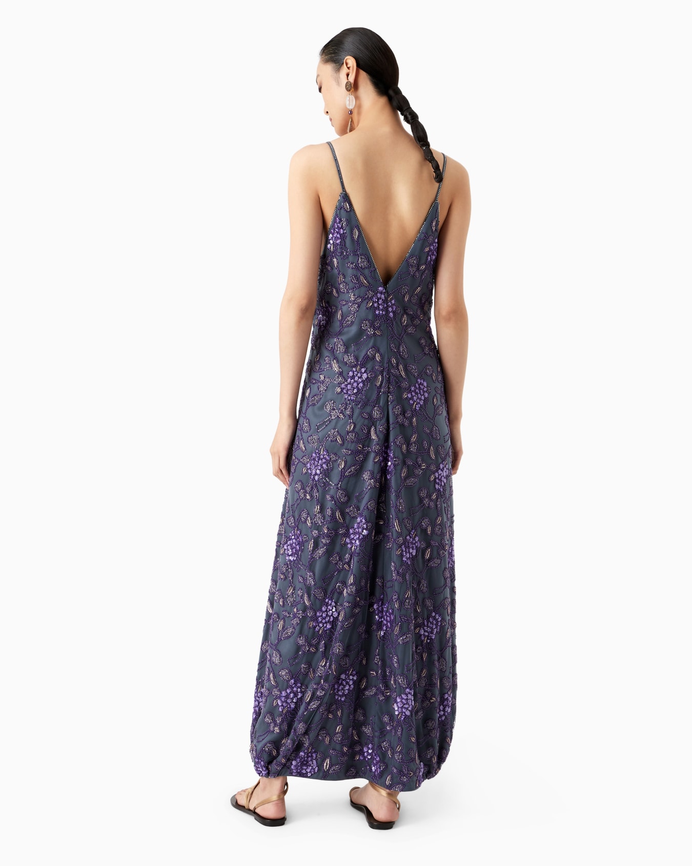 Embroidered long dress Slide 2