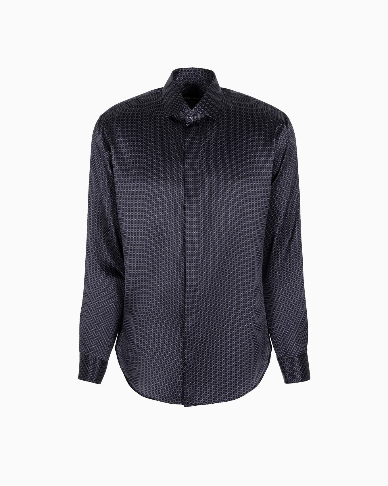 Camicia regular fit in seta stampata Slide 0