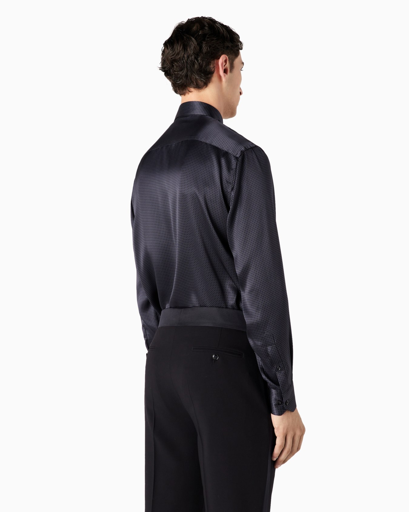 Camicia regular fit in seta stampata Slide 2