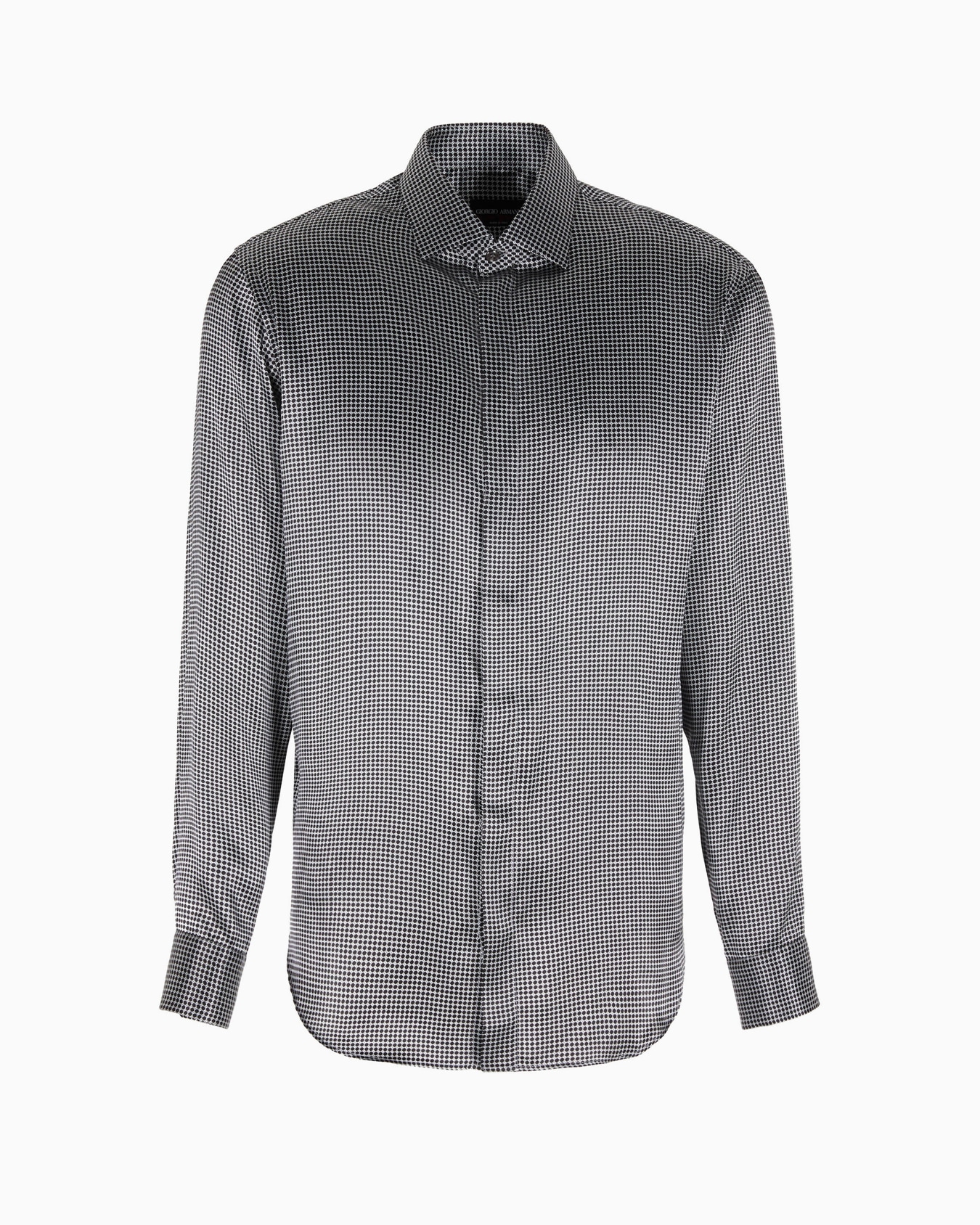 Camicia regular fit in seta stampata Slide 0