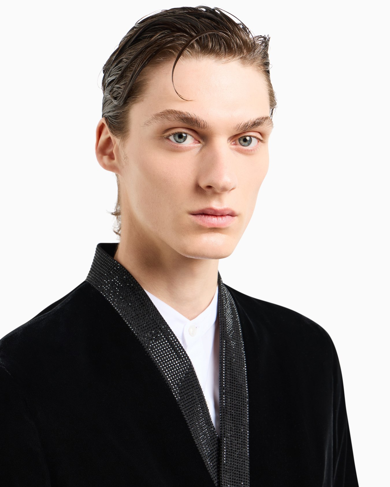 Double-breasted Giorgio’s jacket in stretch velvet Slide 4