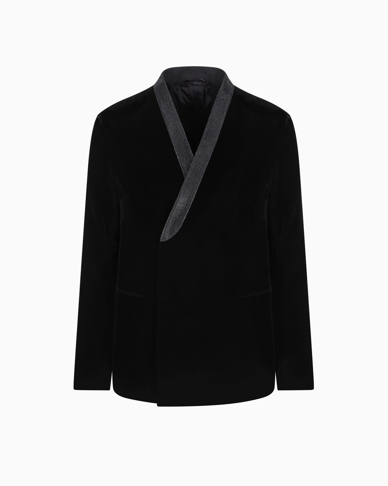 Double-breasted Giorgio’s jacket in stretch velvet Slide 0