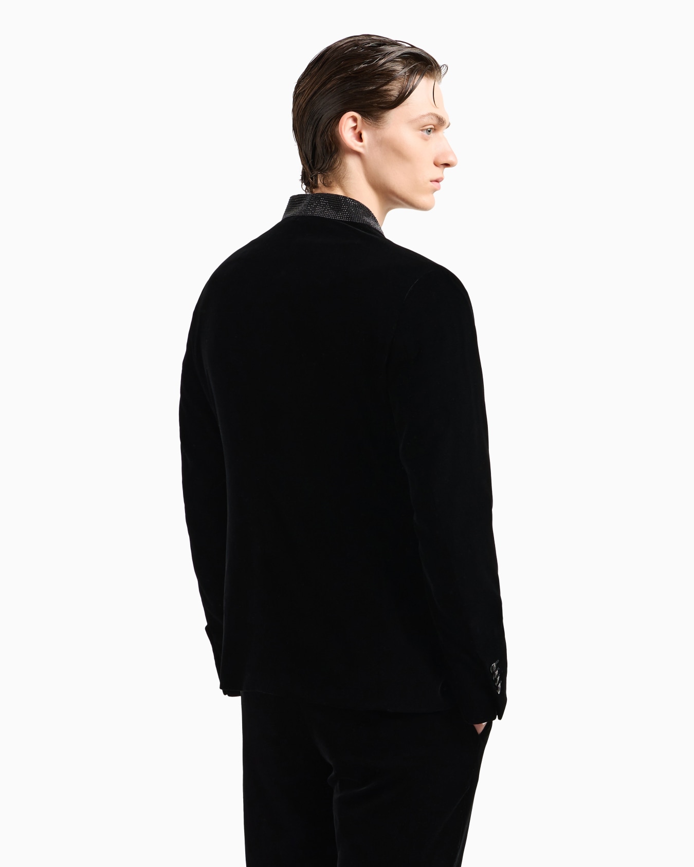 Double-breasted Giorgio’s jacket in stretch velvet Slide 2
