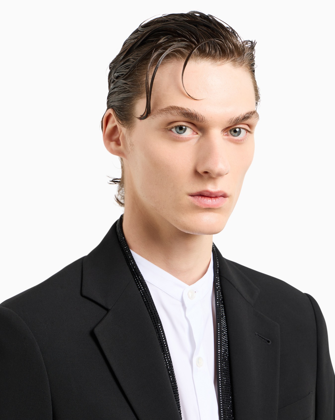 Giorgio’s jacket single-breasted jacket in wool crêpe with rhinestone detail Slide 5
