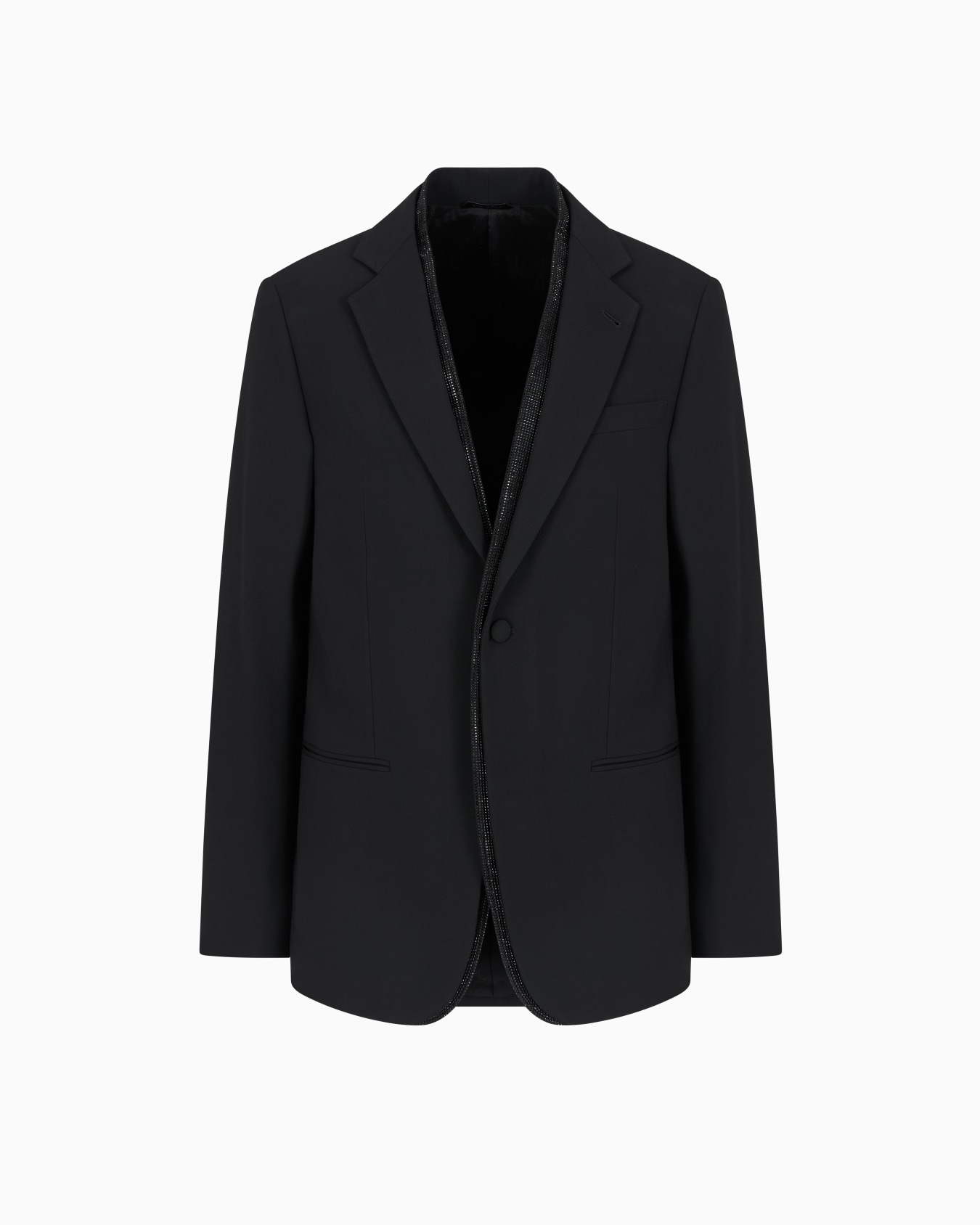 Giorgio’s jacket single-breasted jacket in wool crêpe with rhinestone detail Slide 0