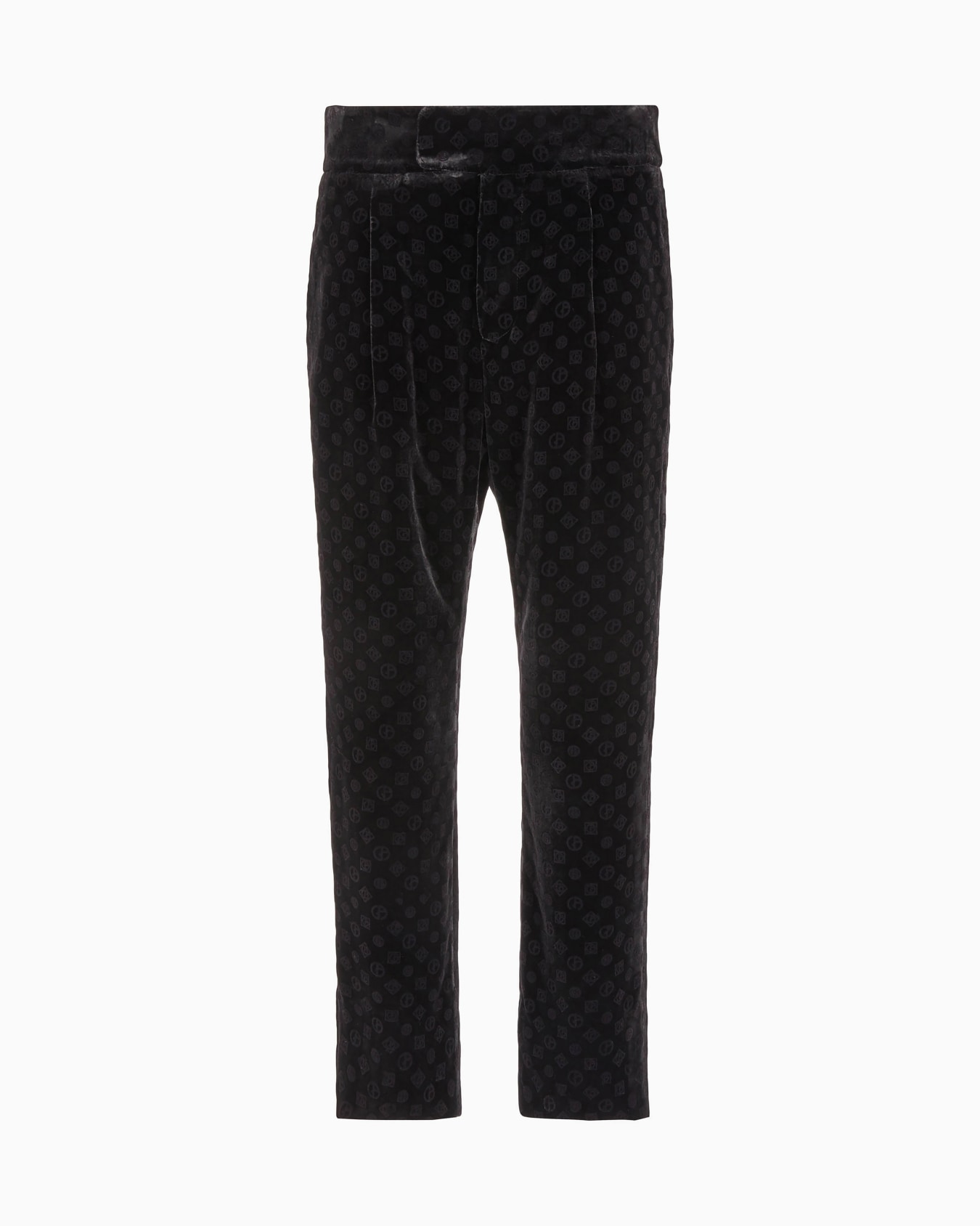 Pantalones Giorgio's con una pinza de viscosa y seda con monograma Diapositiva 0