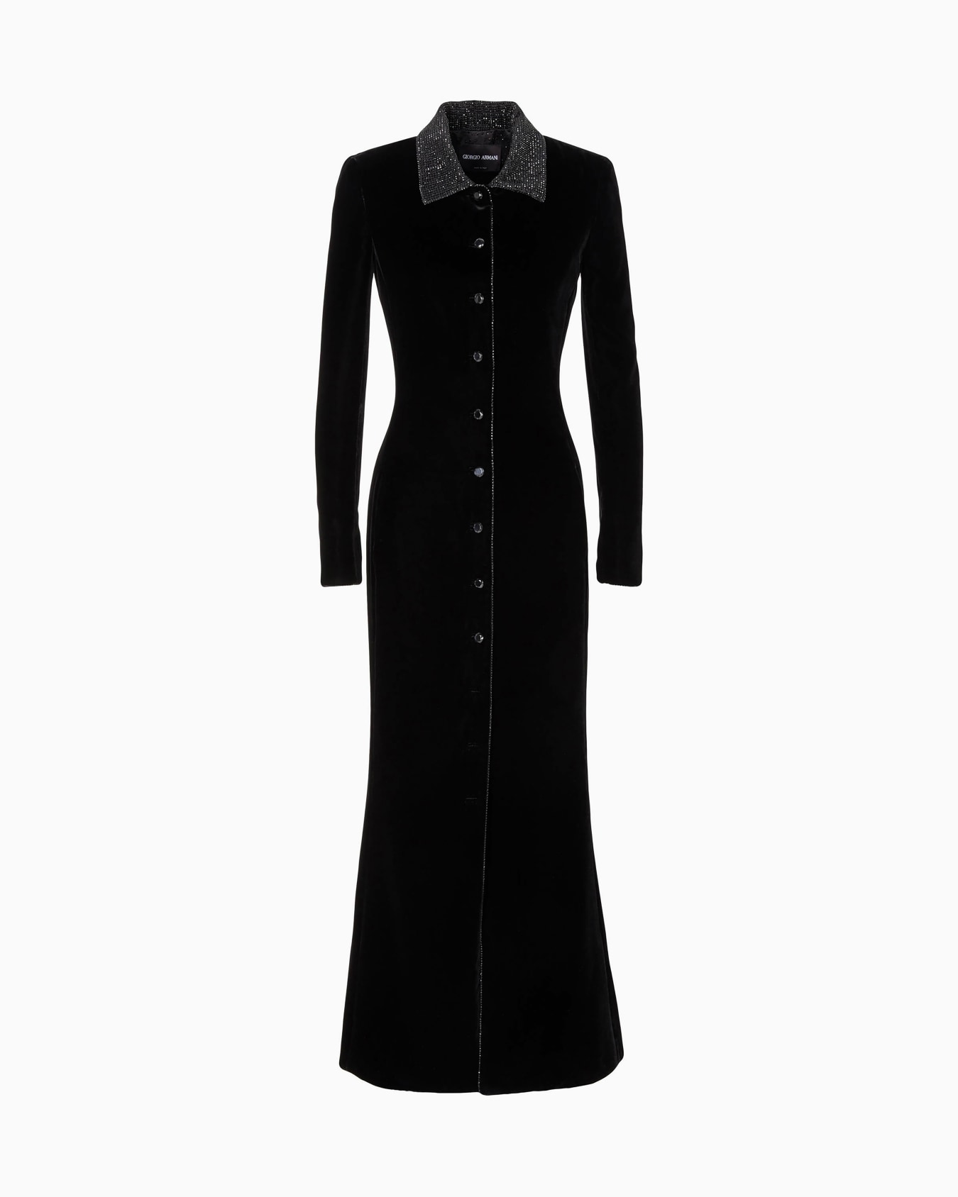 Cappotto lungo monopetto in velluto Slide 0