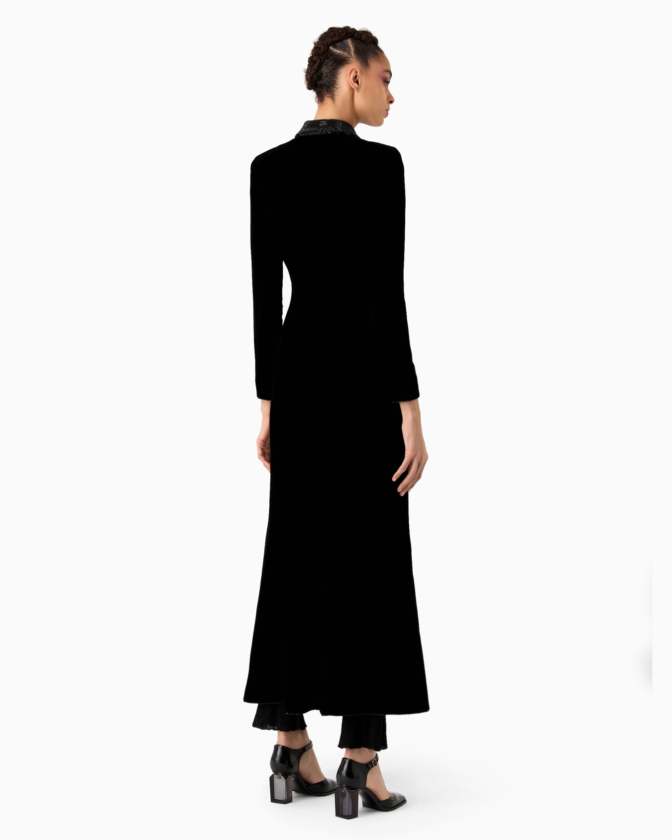 Cappotto lungo monopetto in velluto Slide 3