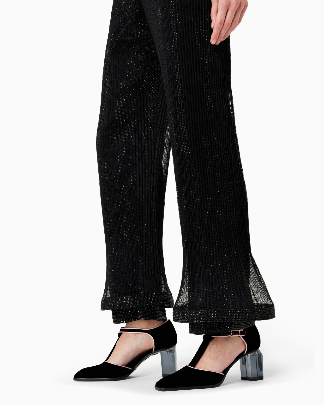 Pantalon en tulle plissé avec broderie de cristaux Diapositive 6