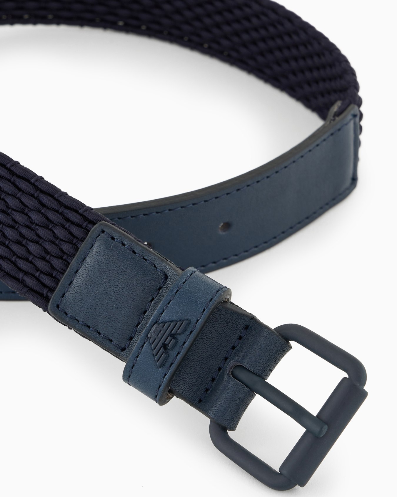 Woven fabric and leather belt Slide 1
