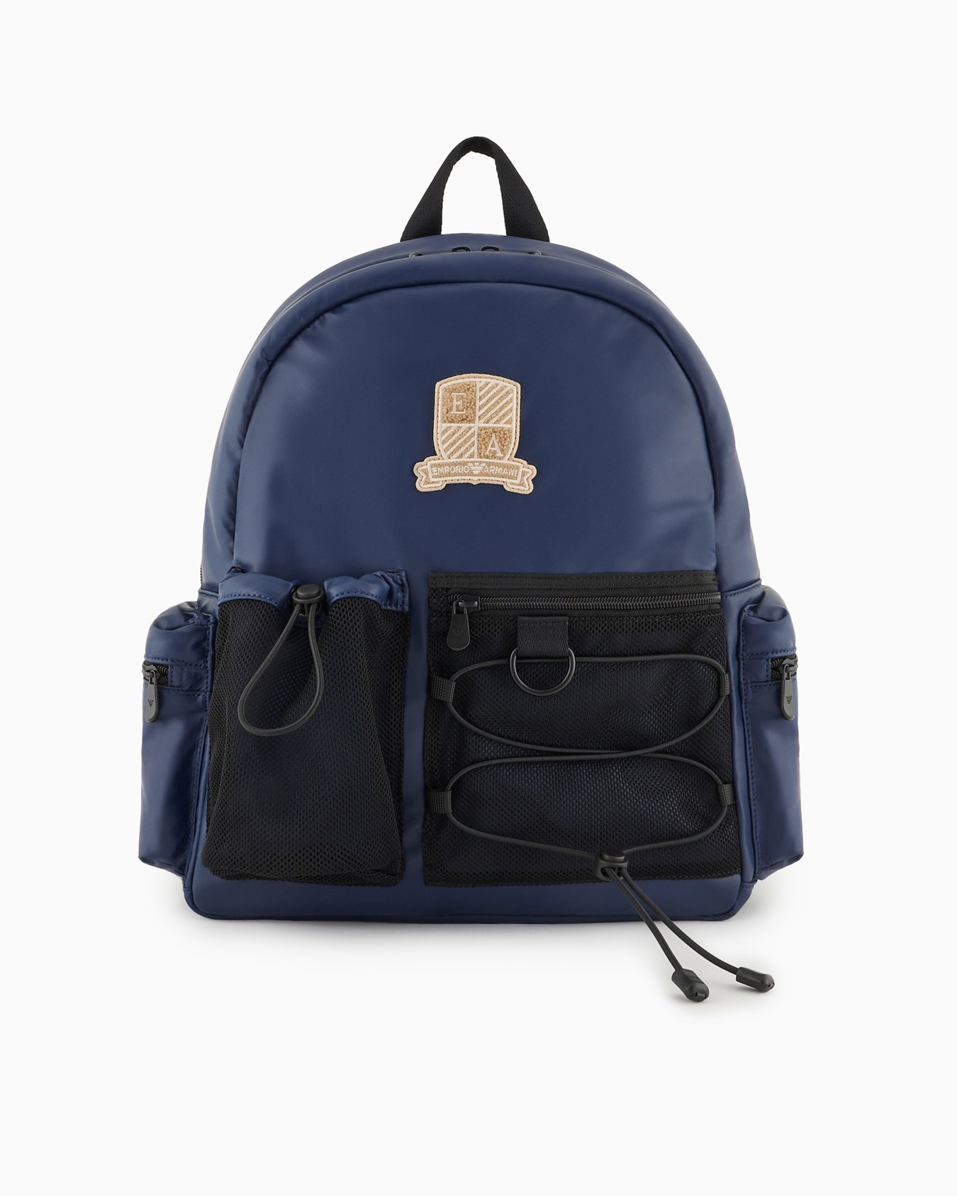 Sac à dos multi-poches en tissu enduit avec écusson blason logo Diapositive 0
