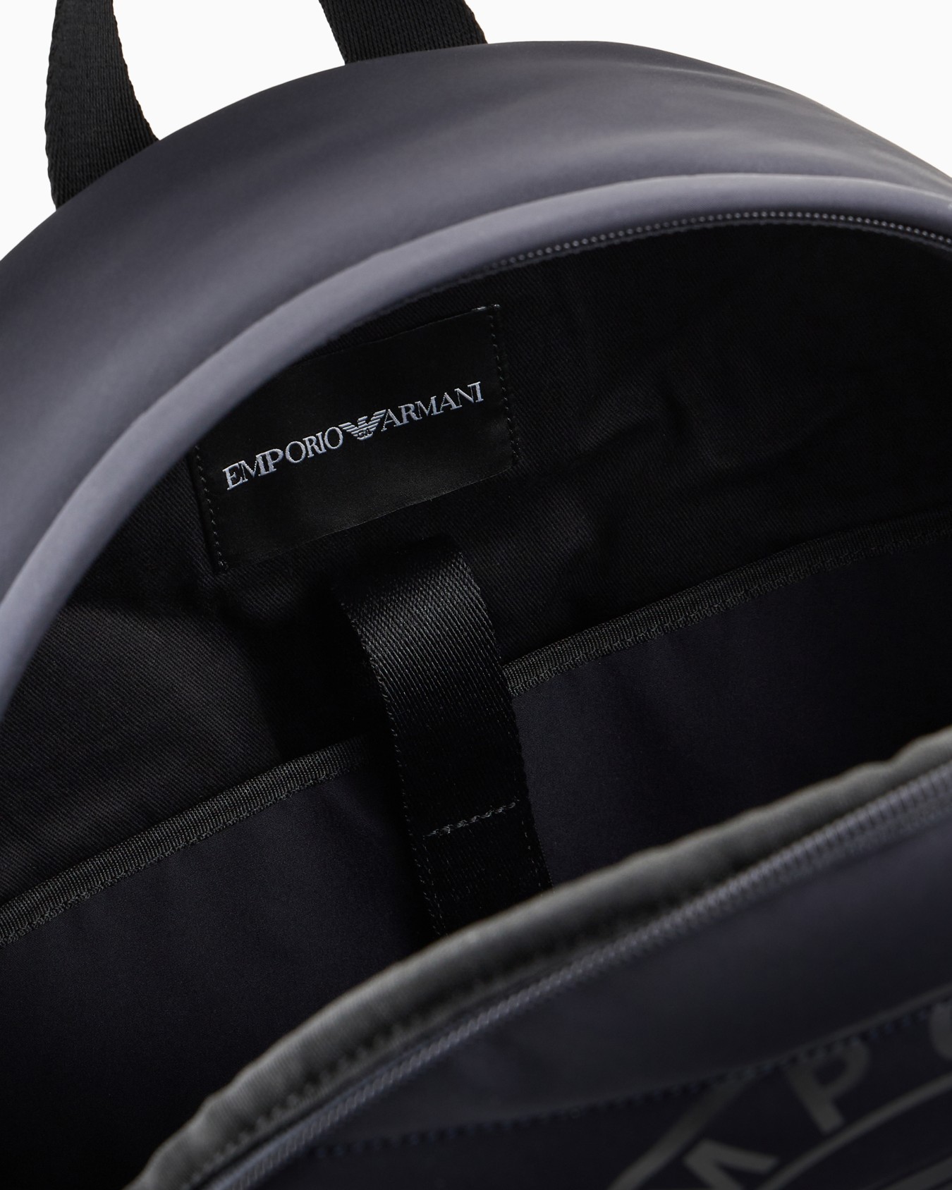 Multi-pocket backpack in quilted fabric with oversized logo Slide 3