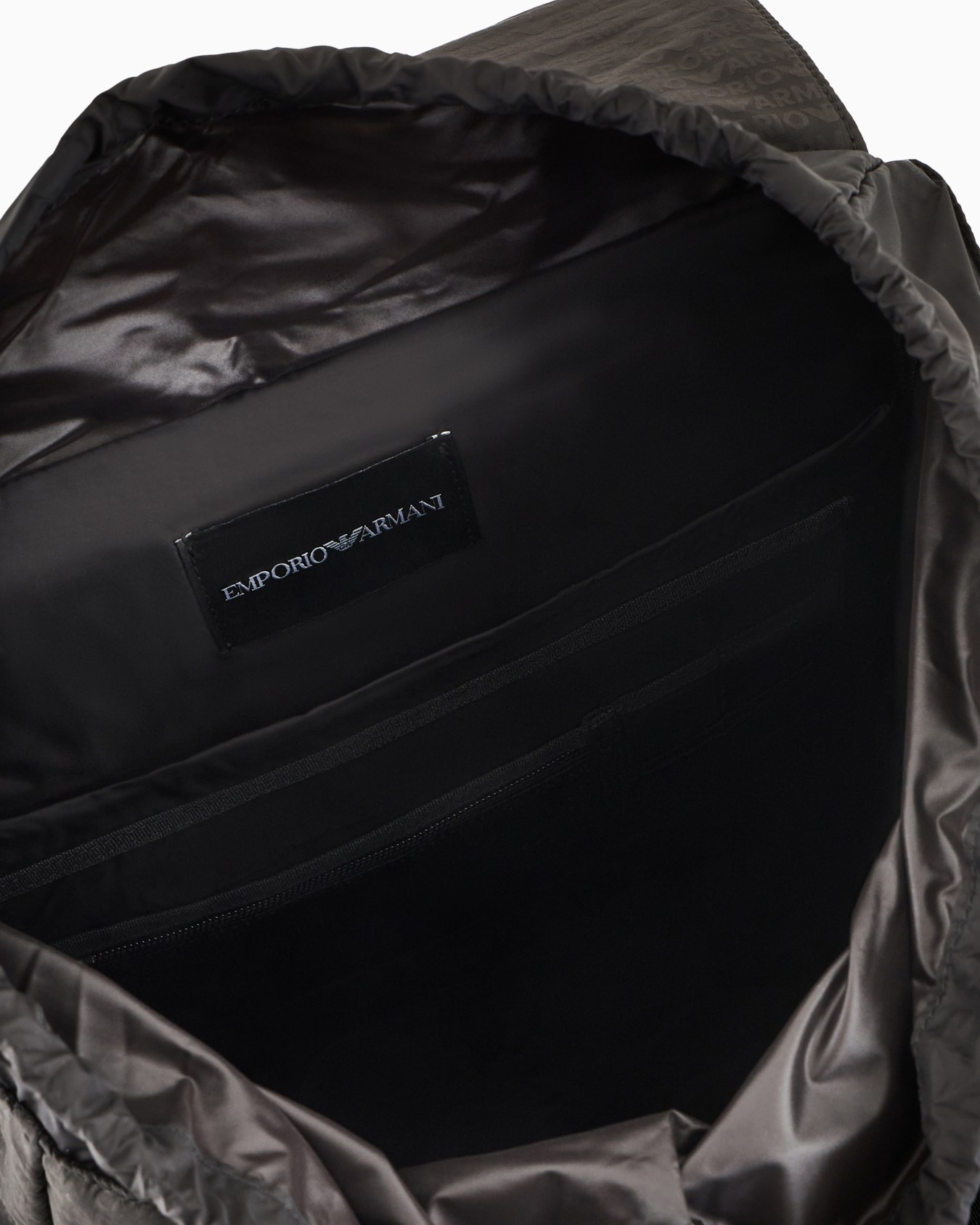 Nylon backpack with straps and all-over logo lettering Slide 3