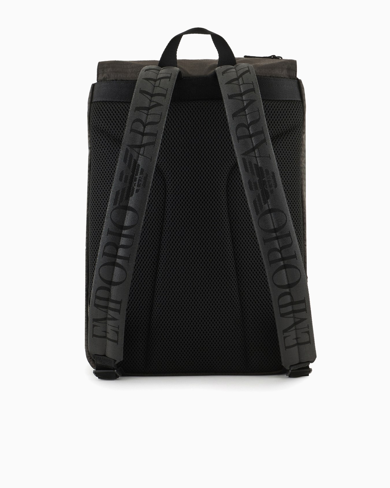 Nylon backpack with straps and all-over logo lettering Slide 2